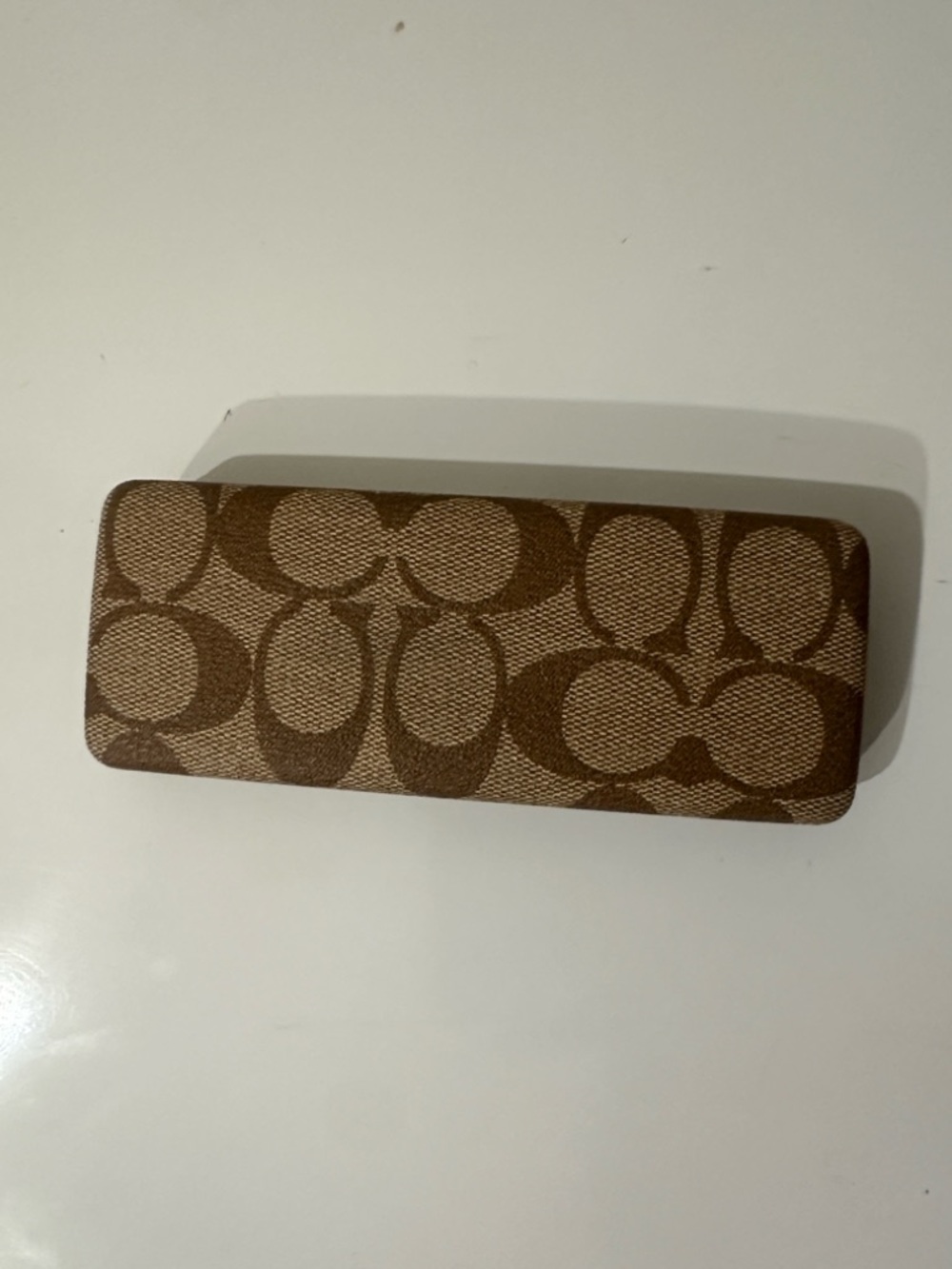 Coach Signature Monogram Tan Sunglasses/Eyeglass Case - Brown